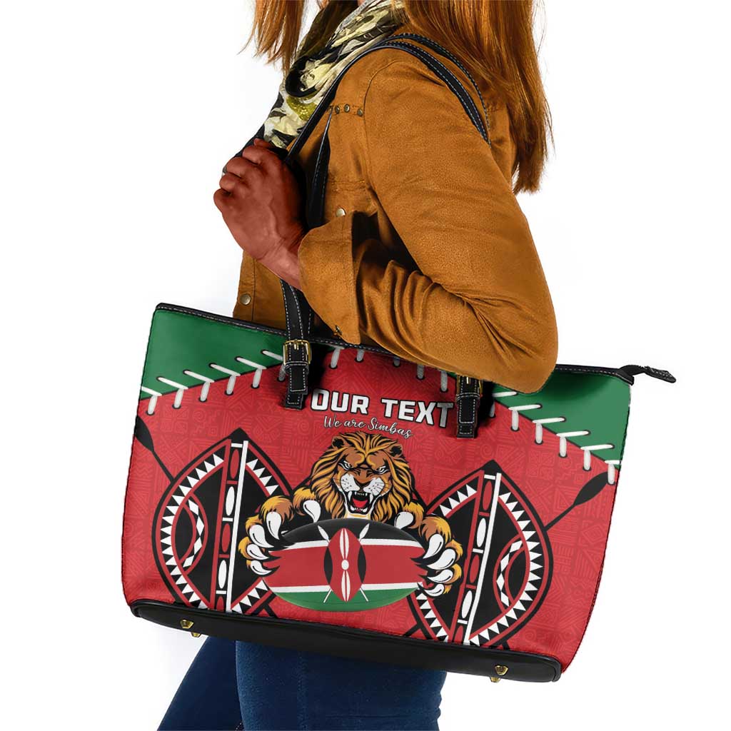 Custom Kenya Rugby Leather Tote Bag We Are Simbas