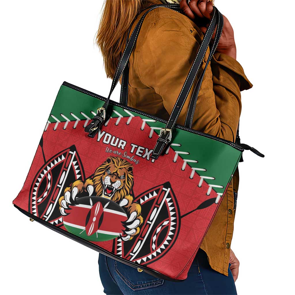 Custom Kenya Rugby Leather Tote Bag We Are Simbas