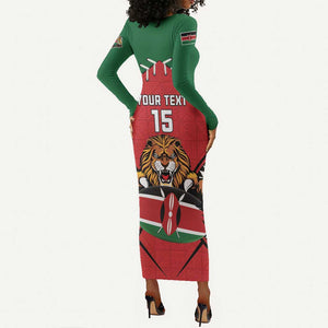 Custom Kenya Rugby Long Sleeve Bodycon Dress We Are Simbas LT15