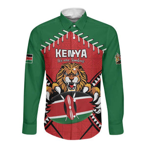 Custom Kenya Rugby Long Sleeve Button Shirt We Are Simbas