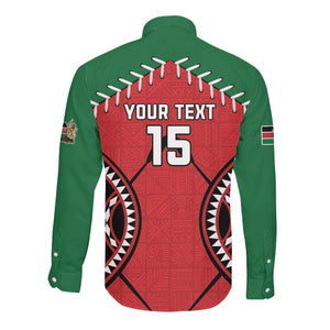 Custom Kenya Rugby Long Sleeve Button Shirt We Are Simbas