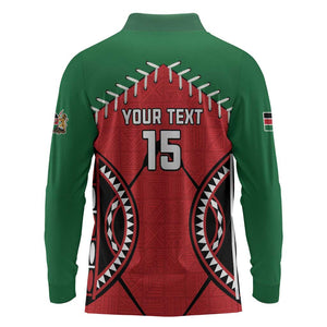 Custom Kenya Rugby Long Sleeve Polo Shirt We Are Simbas