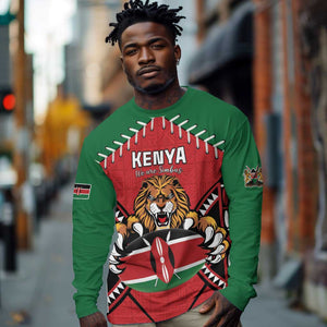 Custom Kenya Rugby Long Sleeve Shirt We Are Simbas