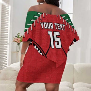 Custom Kenya Rugby Off Shoulder Short Dress We Are Simbas