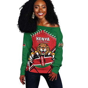 Custom Kenya Rugby Off Shoulder Sweater We Are Simbas