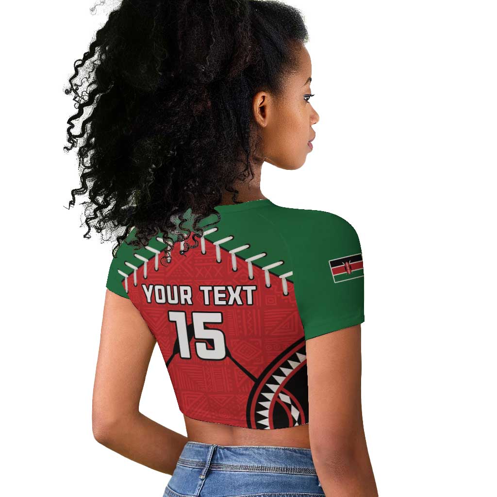 Custom Kenya Rugby Raglan Cropped T shirt We Are Simbas