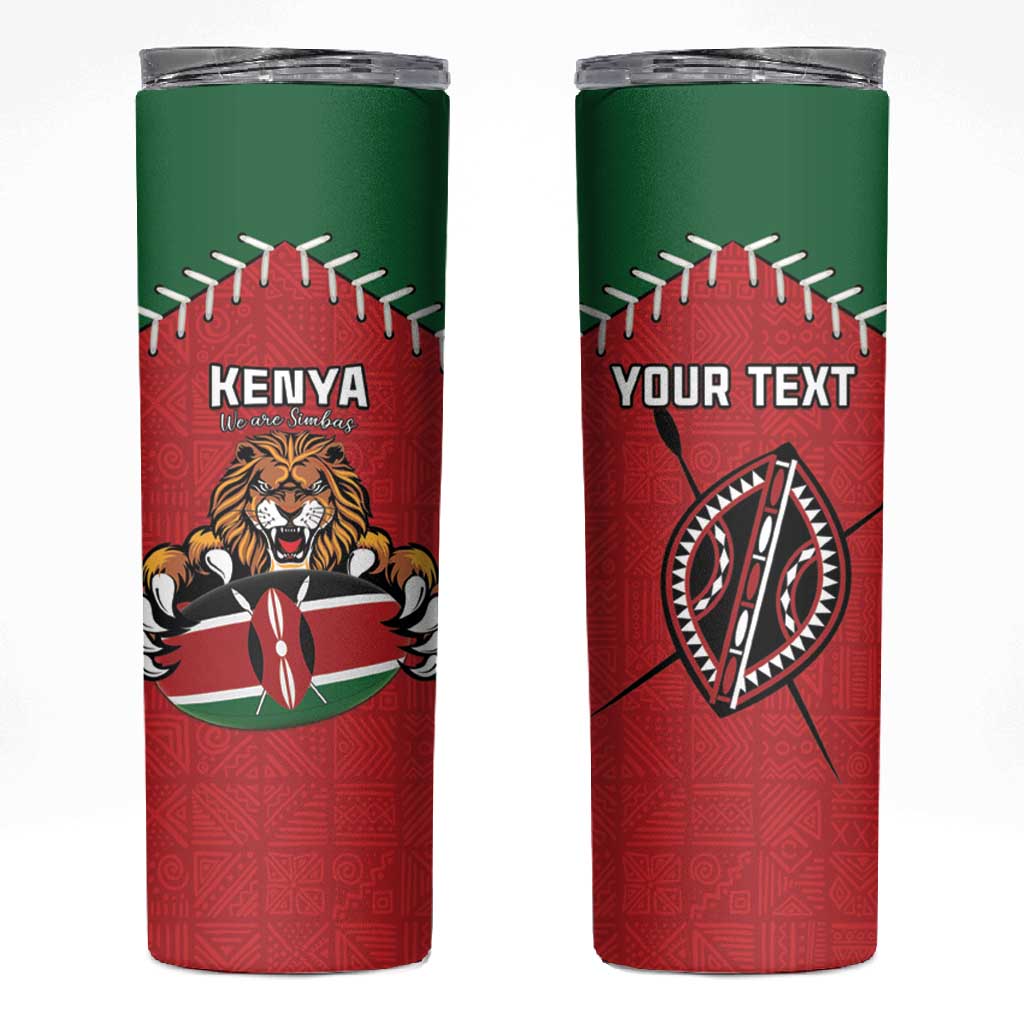 Custom Kenya Rugby Skinny Tumbler We Are Simbas