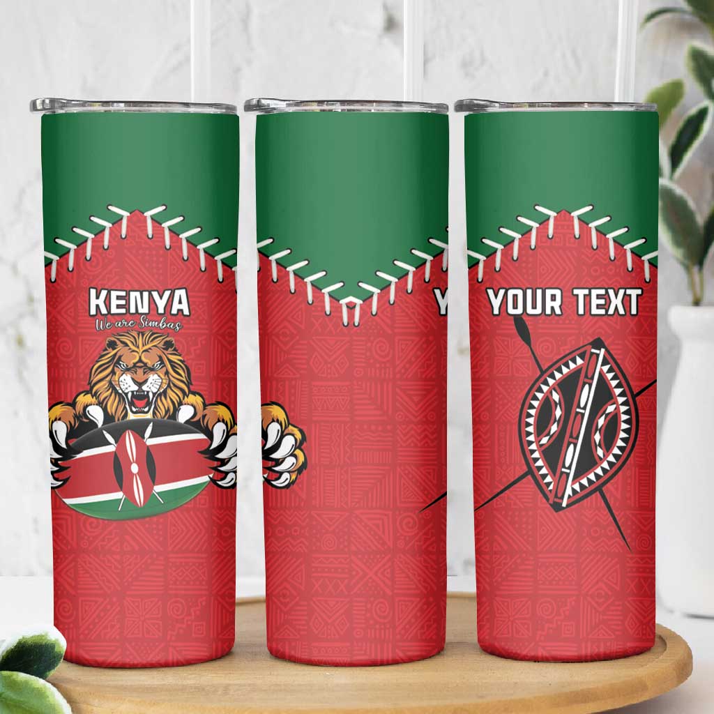 Custom Kenya Rugby Skinny Tumbler We Are Simbas