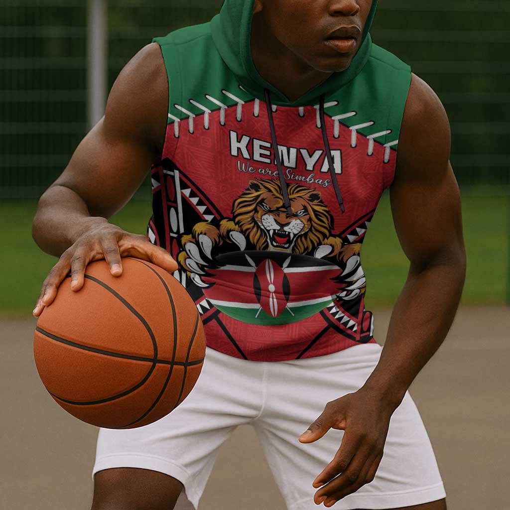 Custom Kenya Rugby Sleeveless Hoodie We Are Simbas - African Pride