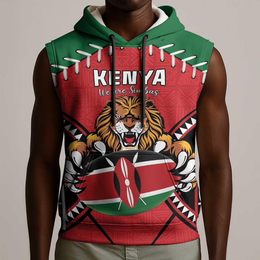 Custom Kenya Rugby Sleeveless Hoodie We Are Simbas - African Pride