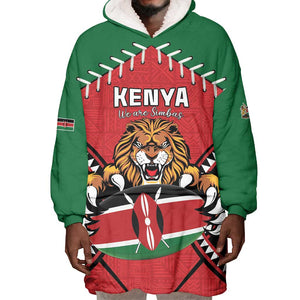 Custom Kenya Rugby Wearable Blanket Hoodie We Are Simbas