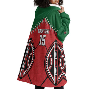 Custom Kenya Rugby Wearable Blanket Hoodie We Are Simbas