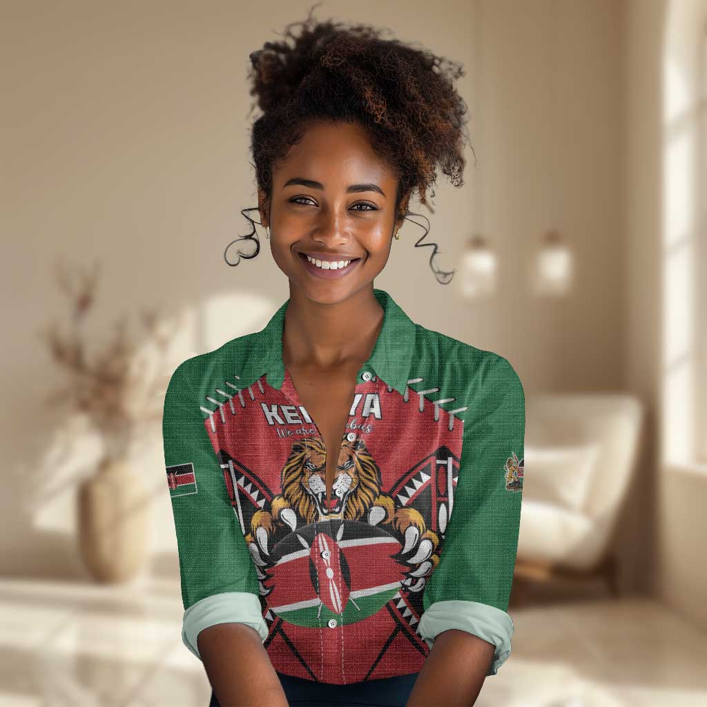 Custom Kenya Rugby Women Casual Shirt We Are Simbas LT15