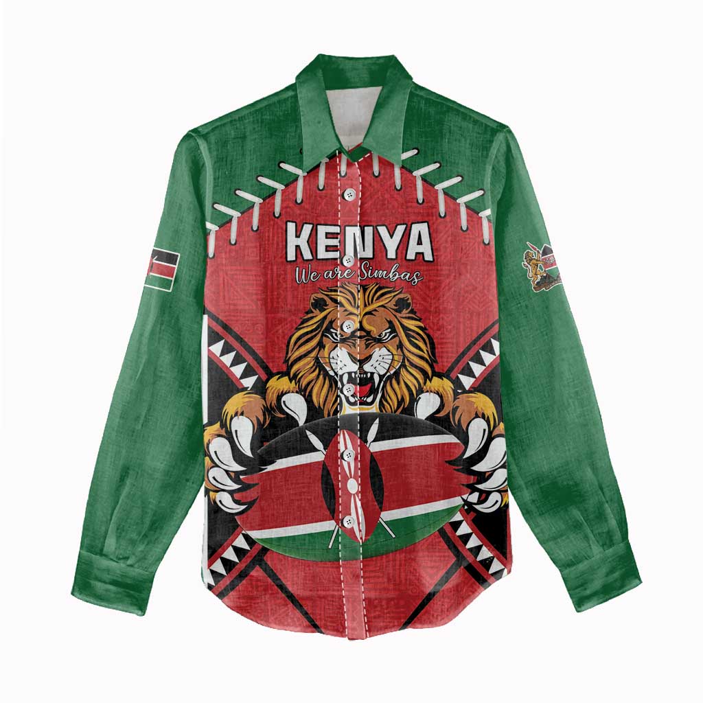 Custom Kenya Rugby Women Casual Shirt We Are Simbas LT15