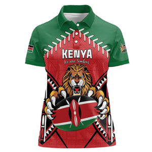 Custom Kenya Rugby Women Polo Shirt We Are Simbas