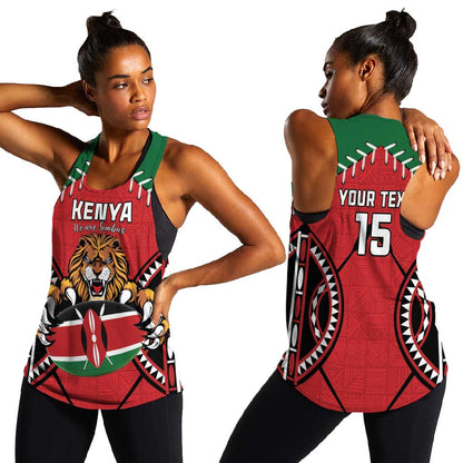 Custom Kenya Rugby Women Racerback Tank We Are Simbas