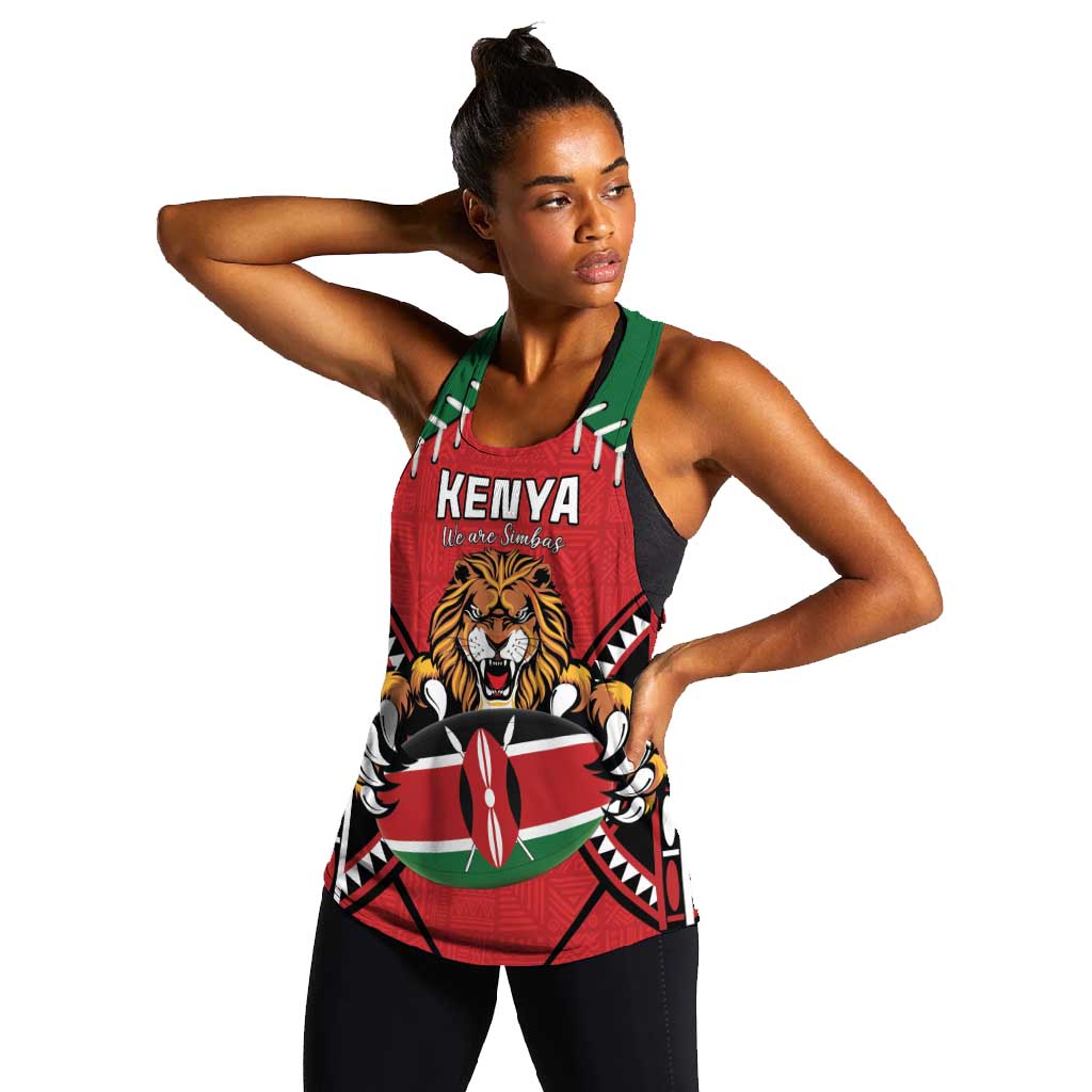 Custom Kenya Rugby Women Racerback Tank We Are Simbas