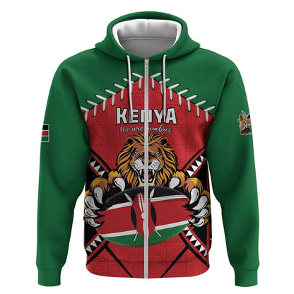 Custom Kenya Rugby Zip Hoodie We Are Simbas
