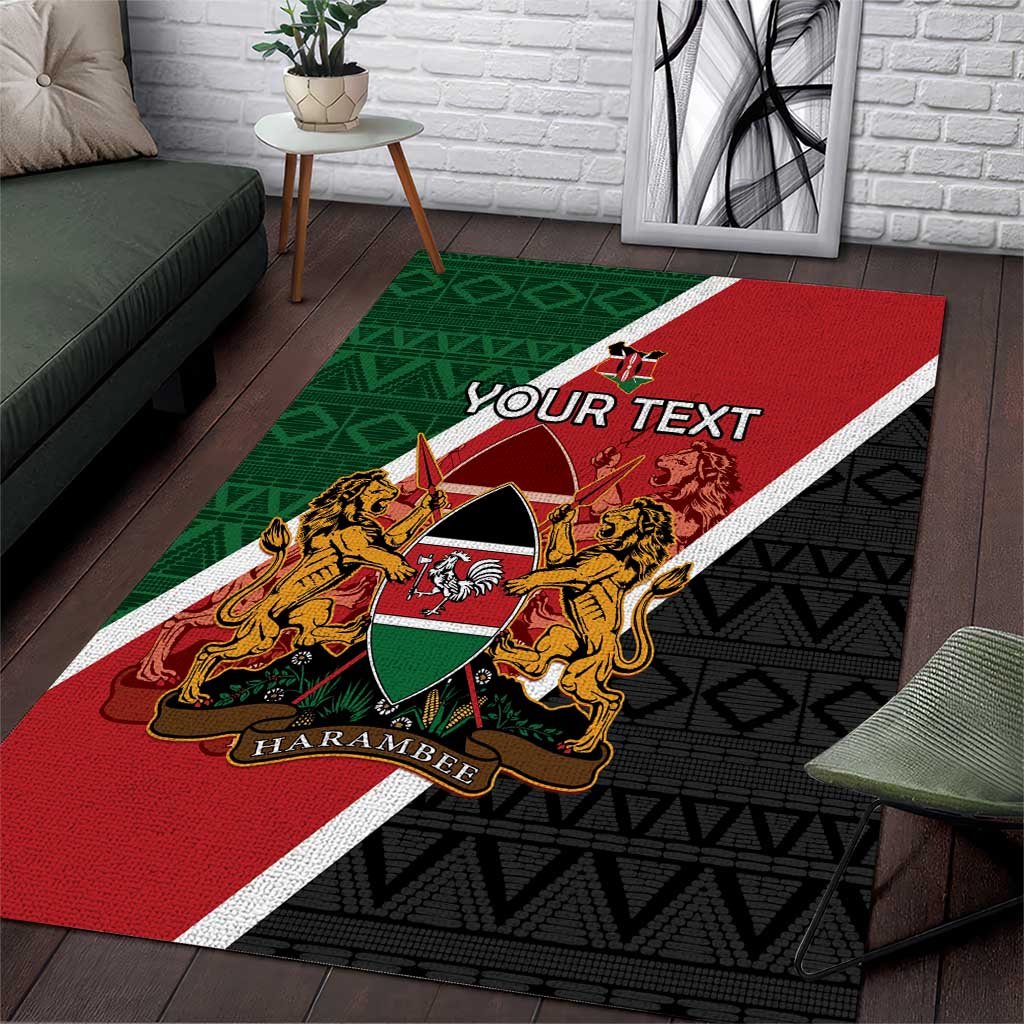 Personalised Kenya Area Rug Flag Style - African Pattern
