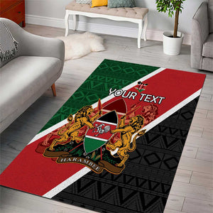 Personalised Kenya Area Rug Flag Style - African Pattern
