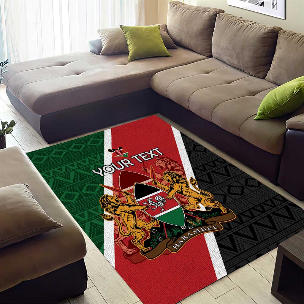 Personalised Kenya Area Rug Flag Style - African Pattern