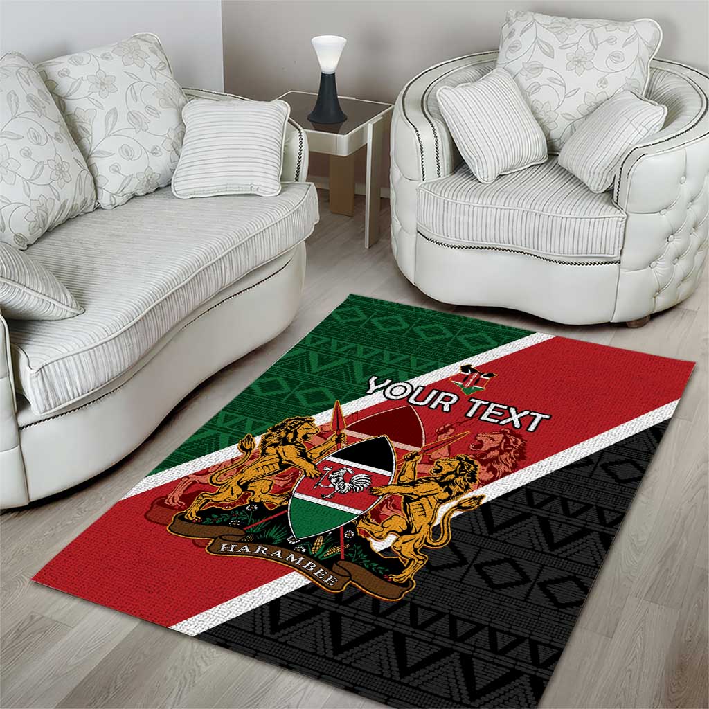 Personalised Kenya Area Rug Flag Style - African Pattern