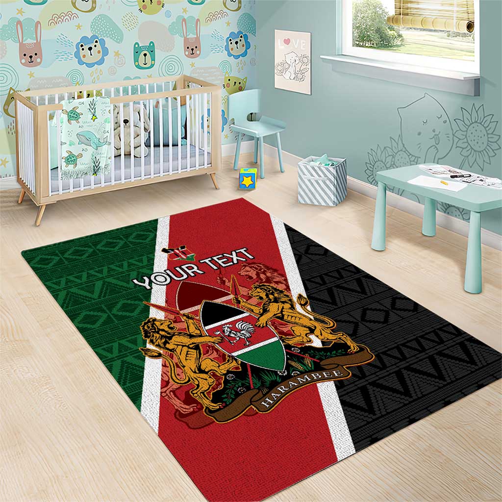 Personalised Kenya Area Rug Flag Style - African Pattern