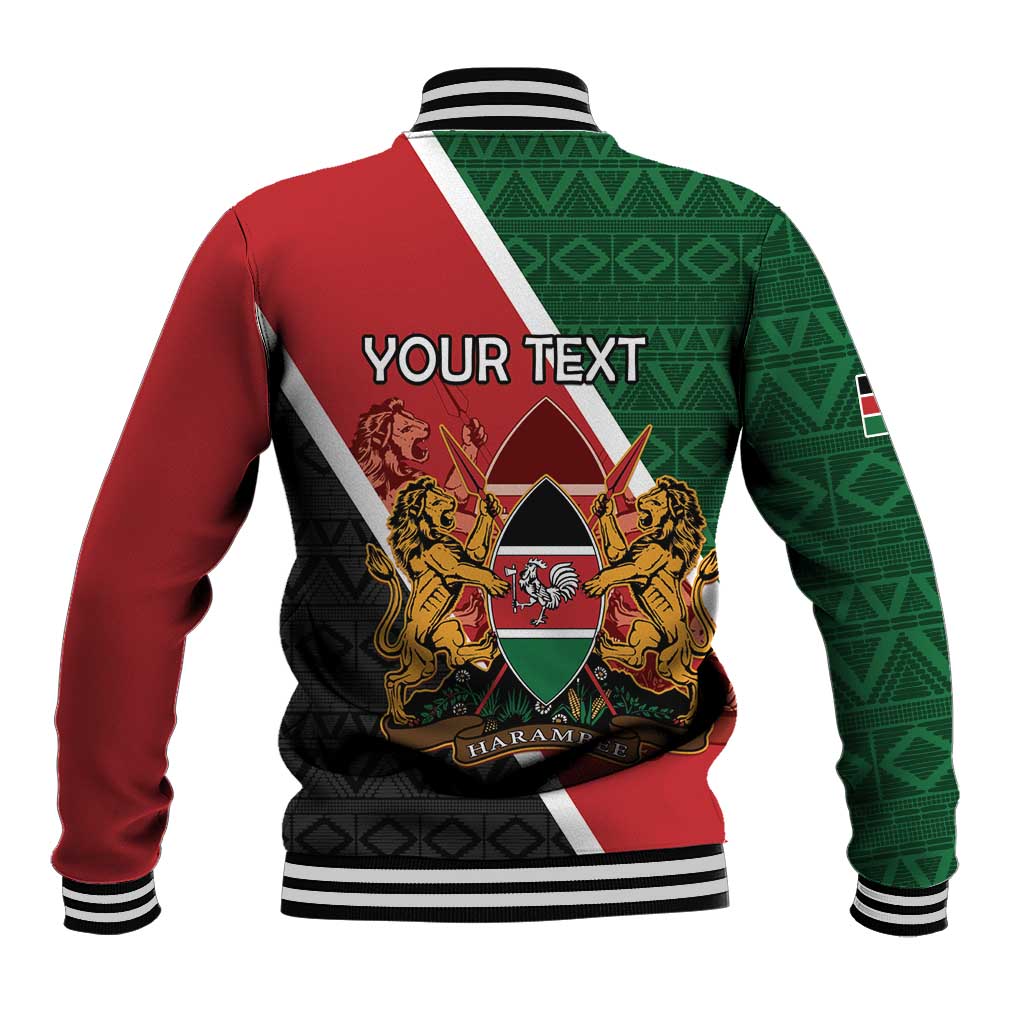 Personalised Kenya Baseball Jacket Flag Style - African Pattern