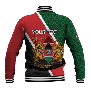 Personalised Kenya Baseball Jacket Flag Style - African Pattern