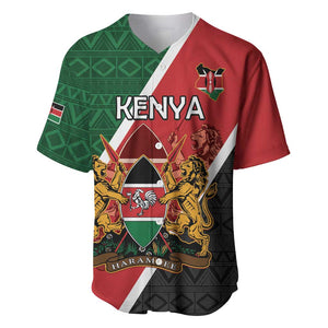 Personalised Kenya Baseball Jersey Flag Style - African Pattern