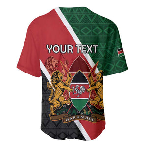 Personalised Kenya Baseball Jersey Flag Style - African Pattern