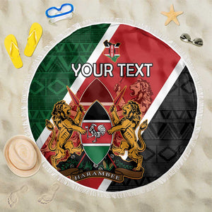 Personalised Kenya Beach Blanket Flag Style - African Pattern