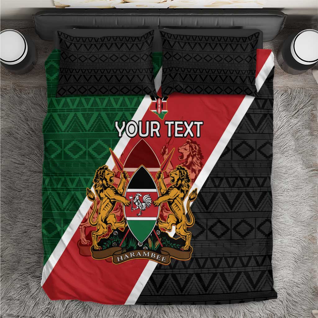 Personalised Kenya Bedding Set Flag Style - African Pattern