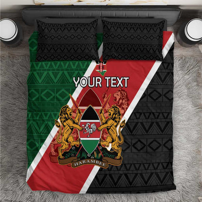Personalised Kenya Bedding Set Flag Style - African Pattern