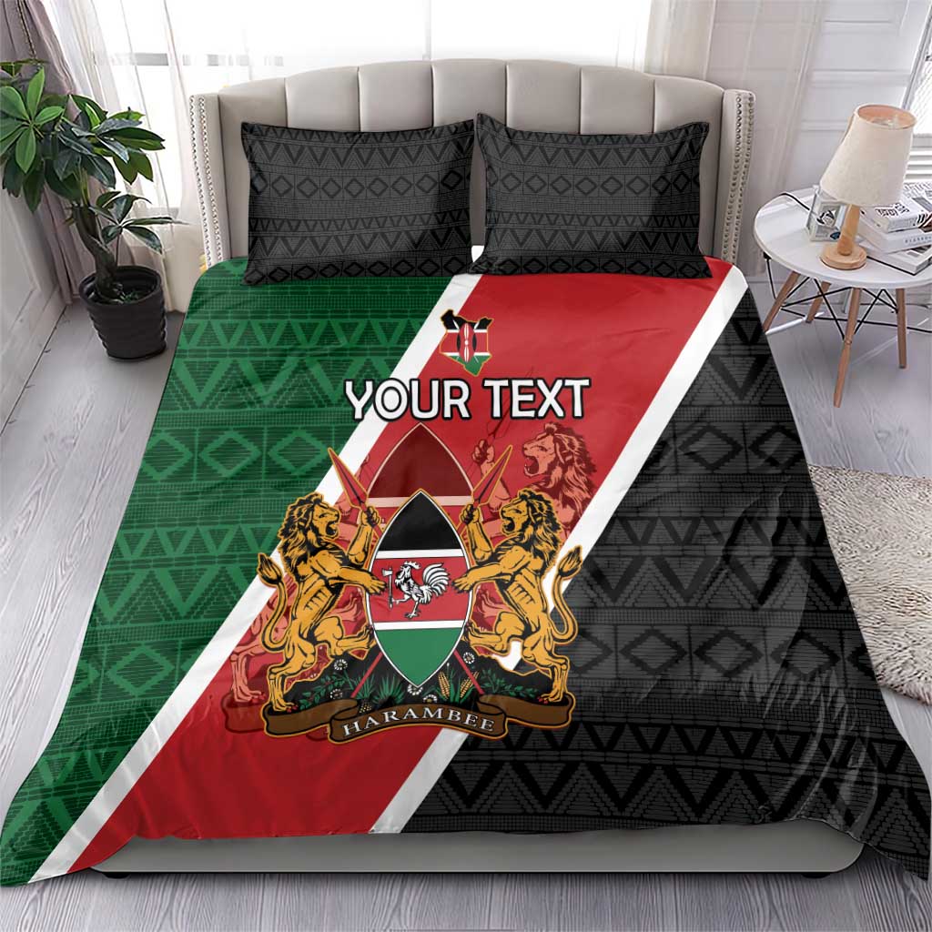 Personalised Kenya Bedding Set Flag Style - African Pattern
