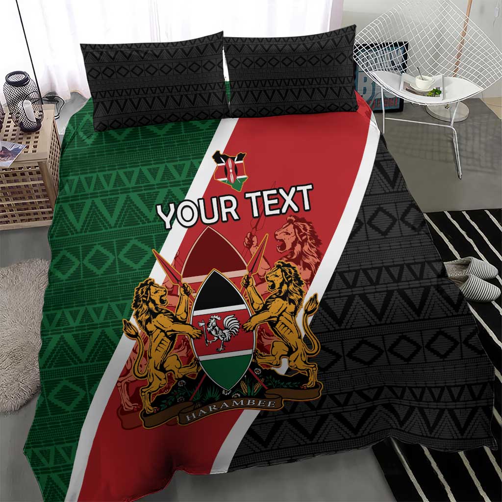 Personalised Kenya Bedding Set Flag Style - African Pattern