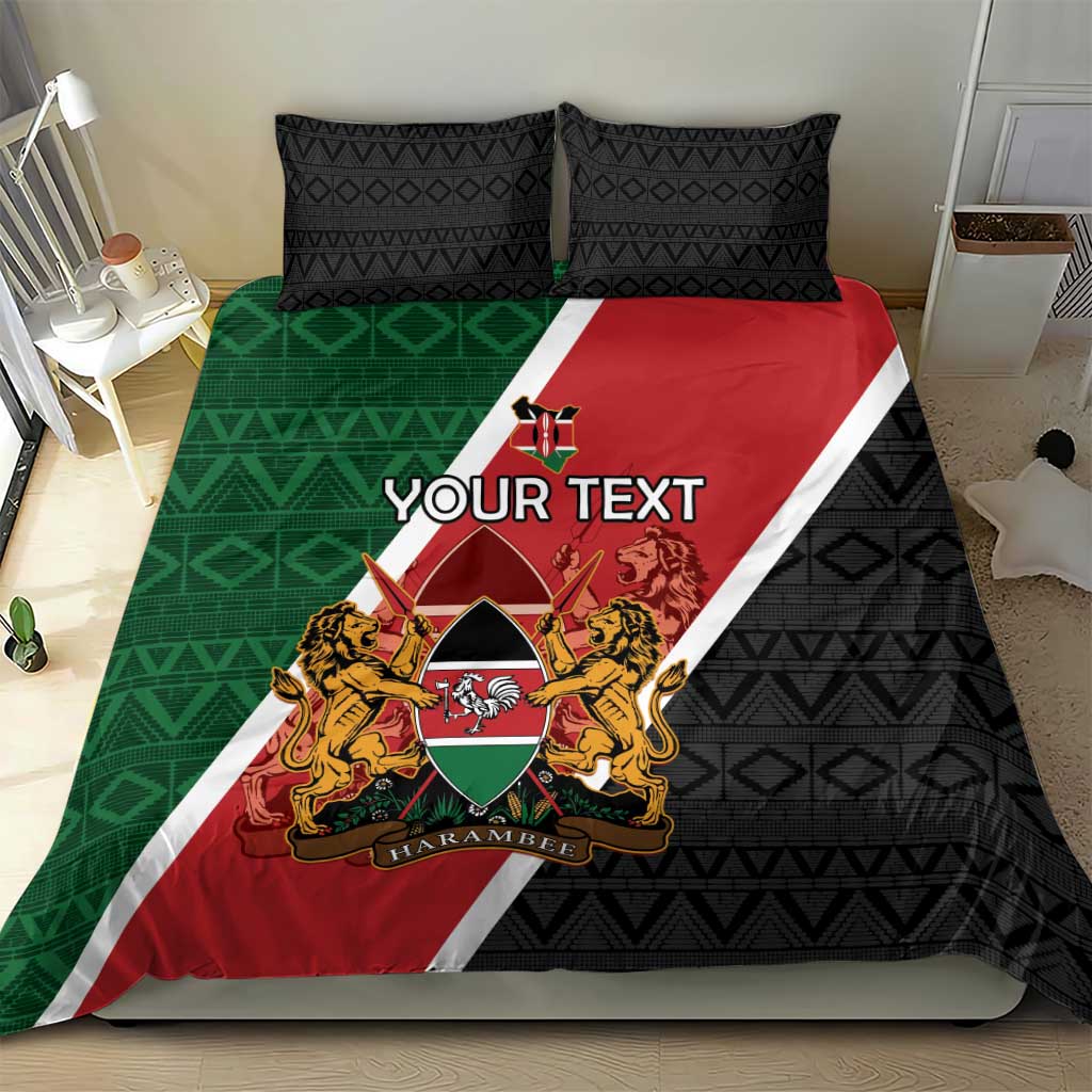 Personalised Kenya Bedding Set Flag Style - African Pattern