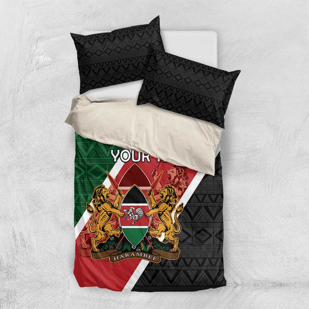 Personalised Kenya Bedding Set Flag Style - African Pattern