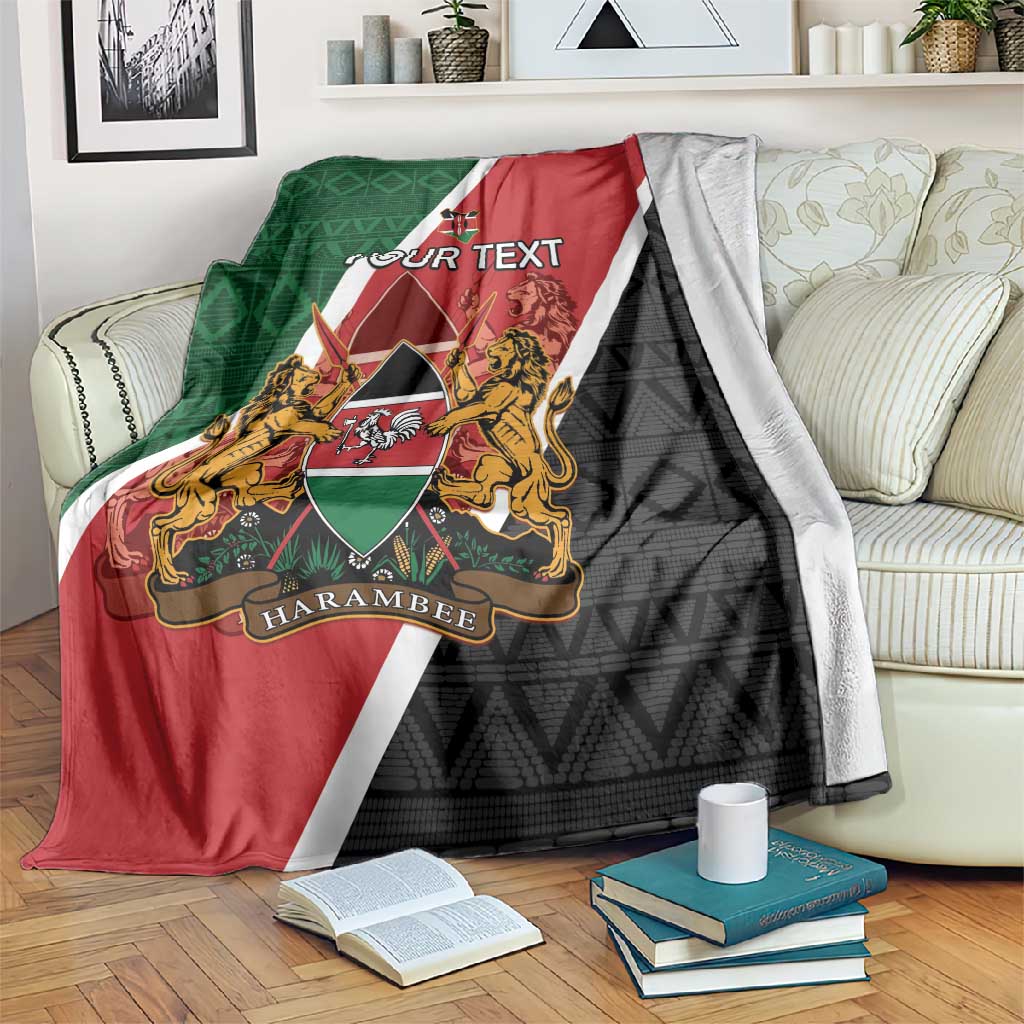 Personalised Kenya Blanket Flag Style - African Pattern