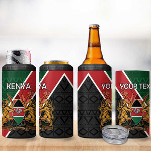 Personalised Kenya 4 in 1 Can Cooler Tumbler Flag Style - African Pattern