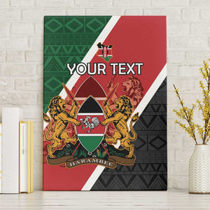 Personalised Kenya Canvas Wall Art Flag Style - African Pattern