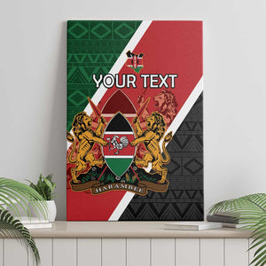 Personalised Kenya Canvas Wall Art Flag Style - African Pattern