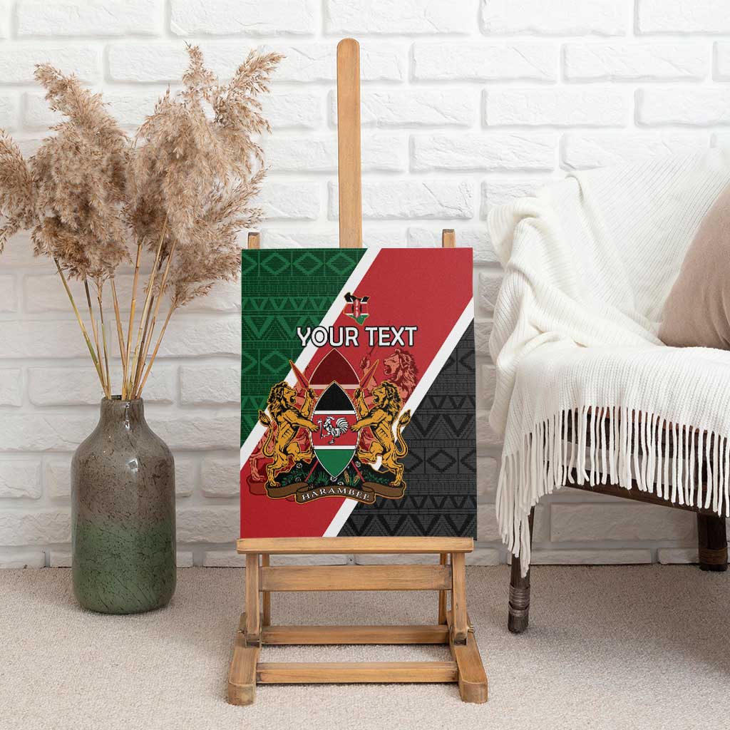Personalised Kenya Canvas Wall Art Flag Style - African Pattern