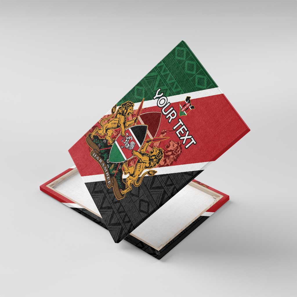Personalised Kenya Canvas Wall Art Flag Style - African Pattern