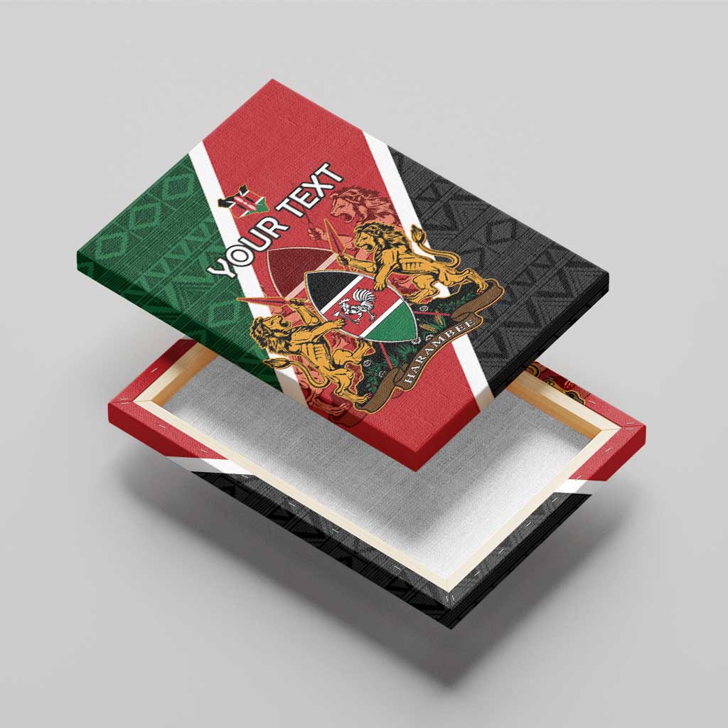 Personalised Kenya Canvas Wall Art Flag Style - African Pattern