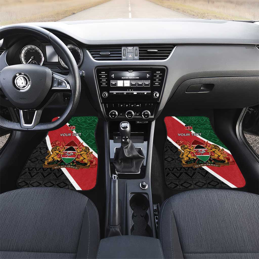 Personalised Kenya Car Mats Flag Style - African Pattern