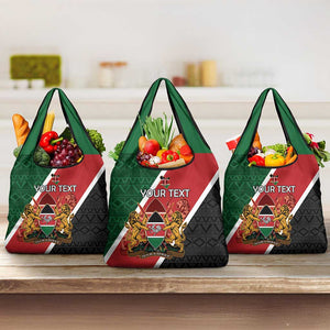 Personalised Kenya Grocery Bag Flag Style - African Pattern