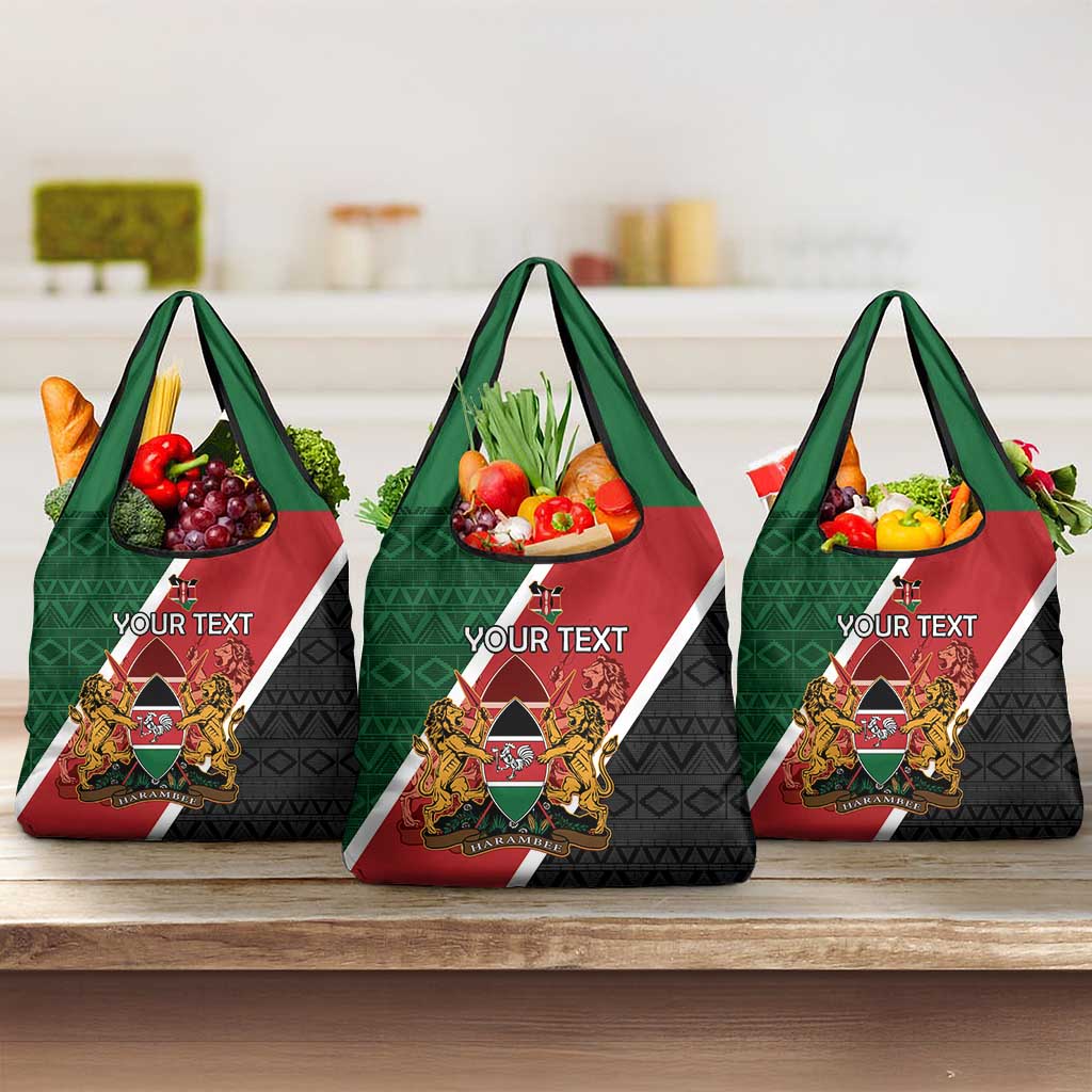Personalised Kenya Grocery Bag Flag Style - African Pattern