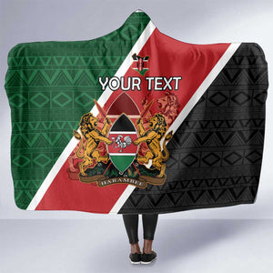 Personalised Kenya Hooded Blanket Flag Style - African Pattern