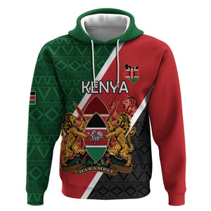 Personalised Kenya Hoodie Flag Style - African Pattern